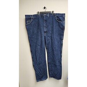 Wrangler Jeans Mens 54x30 Medium Blue Rugged Wear Relaxed Straight Leg Denim